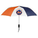 Stay dry as you boast your New York Mets pride with this 42" folding umbrella from WinCraft!Material: 100% PolyesterCanopy measures approx. 42'' in diameterOfficially licensedImportedErgonomic handle with push-button releasePrinted graphicsHandle extends to approx. 22'' in lengthCollapsibleBrand: WinCraftAttached carrying strap with hook-and-loop closure