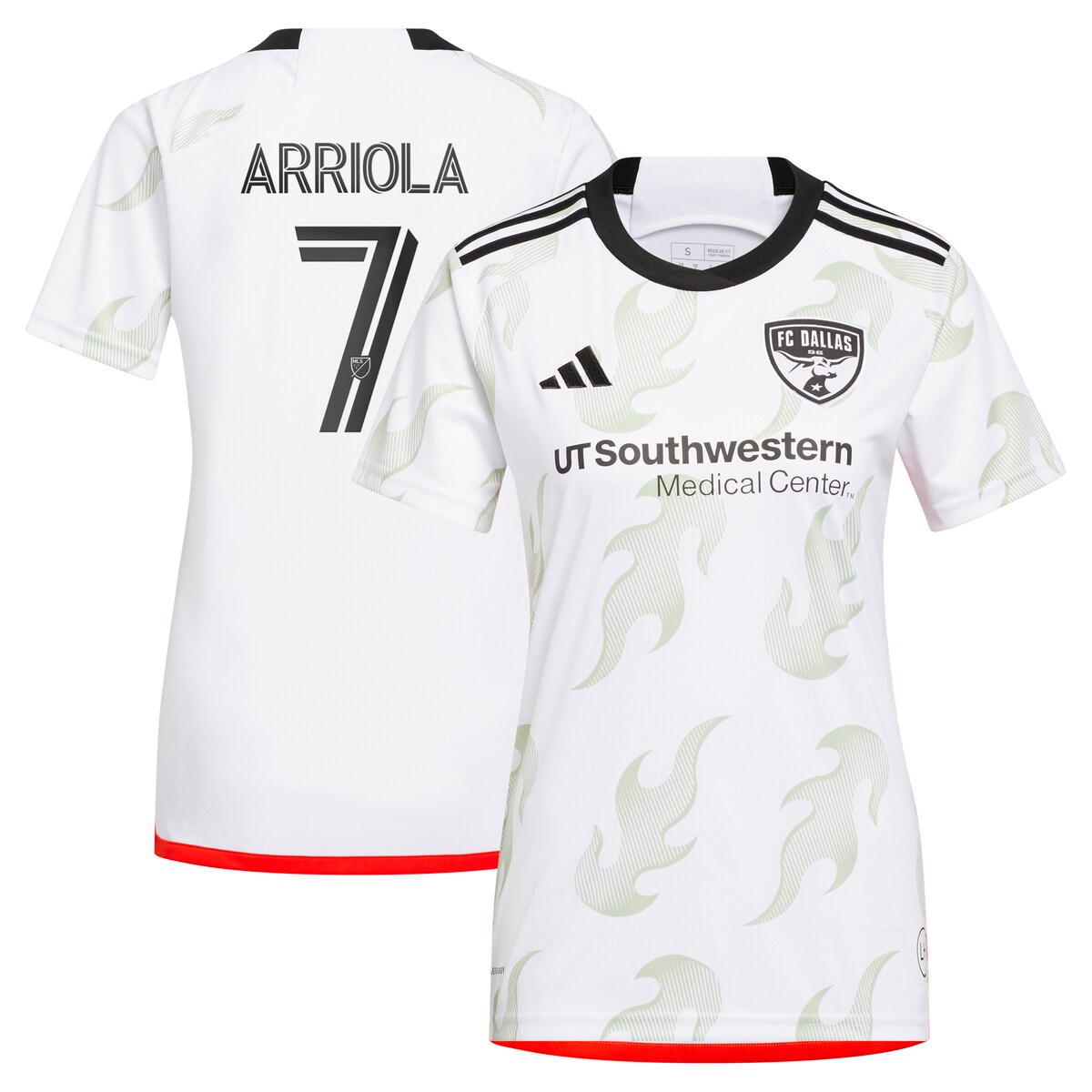 MLS FCダラス アリオラ レプリカ ユニフォーム Adidas（アディダス） レディース ホワイト (ADI 2023/24 Women's Replica Jersey - Player)