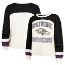 【公式グッズ】NFL レイブンズ ラグラン シャツ (長袖) '47 /フォーティーセブン レディース クリーム (NFL Women's Double Header Curve Toni LST)