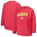 【公式グッズ】NFL 49ers トレーナー Fanatics/ファナティクス レディース レッド (FLC CREW ACID WASH)