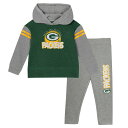 【公式グッズ】NFL パッカーズ キッズウェアセット Outerstuff(アウタースタッフ) トドラー・幼児サイズ グリーン (24 Toddler Club House LS Hoodied Top and Legging Set)|詳細画像