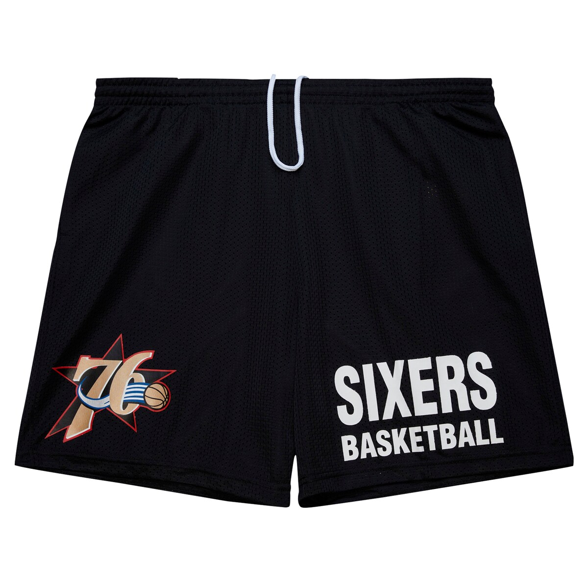 【公式グッズ】NBA 76ers カジュアル ショーツ Mitchell & Ness/ミッチェル＆ネス メンズ ブラック (NBA MNC Men's HWC Vintage Logo Gameday 7" Mesh Short)