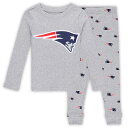【公式グッズ】NFL ペイトリオッツ パジャマ Outerstuff(アウタースタッフ) トドラー ヘザーグレイ (24 Juvenile Ls Tee & Pant Sleep Set)