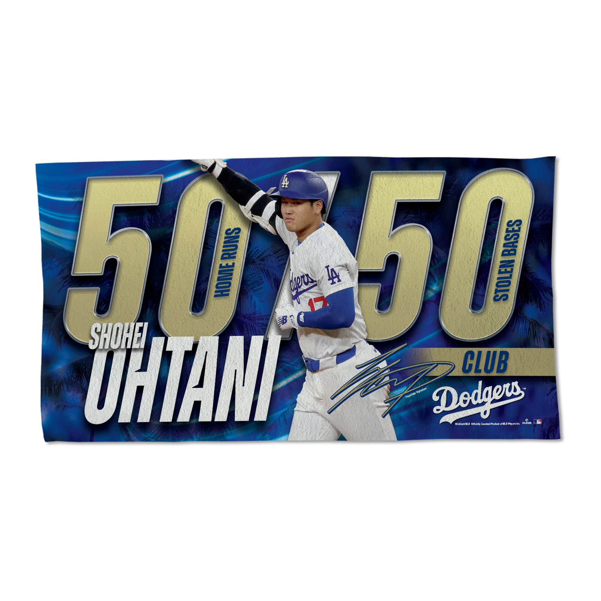 【公式グッズ】MLB ドジャース 大谷 翔平 50-50 達成記念グッズ タオル ウィンクラフト (LA Dodgers Shohei Ohtani 50 HR 50 SB - 22x42 1 Sided Locker Room Towel)