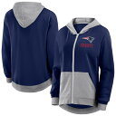 【公式グッズ】NFL ペイトリオッツ ジャケット Fanatics(ファナティクス) レディース ネイビー (FULLZIP HIT IT HOOD)