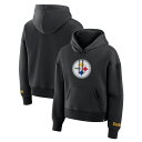 【公式グッズ】NFL スティーラーズ フリース パーカー Fanatics(ファナティクス) レディース ブラック (Fanatics Zone Blitz Legacy Cotton Fleece POH)(4)
