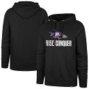【公式グッズ】NFL レイブンズ プルオーバー パーカー '47 メンズ ブラック (Rise and Conquer Headline Hood)
