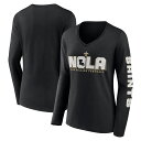 【公式グッズ】NFL セインツ Vネック 長袖 Tシャツ Fanatics/ファナティクス レディース ブラック (22 Women's Hometown Sw...