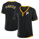 【公式グッズ】MLB パイレーツ ラグラン Tシャツ Fanatics/ファナティクス レディース ブラック (FANATICS RELAXED FIT, LO...