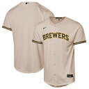 【公式グッズ】MLB ブルワーズ ホーム ユニフォーム (レプリカ) Nike/ナイキ キッズ クリーム (2025 Youth Replica 2.0 Blank Jerseys)
