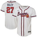 【公式グッズ】MLB ブレーブス オースティン・ライリー ホーム ユニフォーム (レプリカ) Nike ナイキ キッズ ホワイト (2025 Nike Yout...
