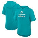 【公式グッズ】NFL ドルフィンズ フード付き Tシャツ Nike ナイキ メンズ アクア (Men's Nike SS Hoodie Top)