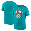【公式グッズ】NFL ドルフィンズ Tシャツ Nike ナイキ メンズ アクア (25 Men's Nike Primetime Legend Icon Dri-Fit SST - R)