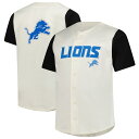 【公式グッズ】NFL ライオンズ シャツ Fanatics/ファナティクス メンズ クリーム (Men's Short Sleeve Vintage Button Down Top)