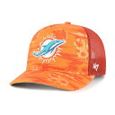 エントリーでポイント 5倍【公式グッズ】NFL ドルフィンズ アジャスタブルキャップ '47 メンズ オレンジ (NFL Fiji Trucker Unstructured Hitch)(4)