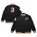 【公式グッズ】NBA 76ers アレン・アイバーソン ジャケット Mitchell & Ness/ミッチェル&ネス メンズ ブラック (M&N NBA Legends Satin Jacket)