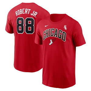エントリーでポイント 5倍【公式グッズ】MLB ホワイトソックス ルイス・ロベルト・ジュニア Tシャツ Nike ナイキ メンズ レッド (Nike Fuse N&N Men's City Connect 2.0)