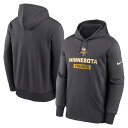 【公式グッズ】NFL バイキングス プルオーバーパーカー Nike ナイキ メンズ アンスラサイト (25 Men's Nike Primetime Dri-Fit Therma PO Hood - R)(4)