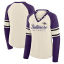 【公式グッズ】NFL レイブンズ 長袖 Tシャツ Fanatics/ファナティクス レディース クリーム (NFL Womens Hometown Lace Up LST)