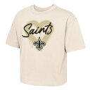 【公式グッズ】NFL セインツ Tシャツ Outerstuff キッズサイズ クリーム (NFL Girls Spray Heart SST)