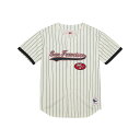 【公式グッズ】NFL 49ers ジェリー・ライス シャツ Mitchell & Ness/ミッチェル&ネス メンズ クリーム (Men's Retired Player N&N Cream Mesh Baseball Button Up)