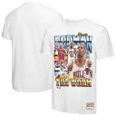 【公式グッズ】NBA ブルズ デニス・ロッドマン Tシャツ Mitchell & Ness/ミッチェル&ネス メンズ ホワイト (NBA M&N Commemorative Collage Player Tee)