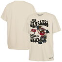 【公式グッズ】NFL バッカニアーズ Tシャツ Mitchell & Ness/ミッチェル&ネス キッズサイズ クリーム (25 NFL Youth Bucs Captain Fear Mascot SST-R)