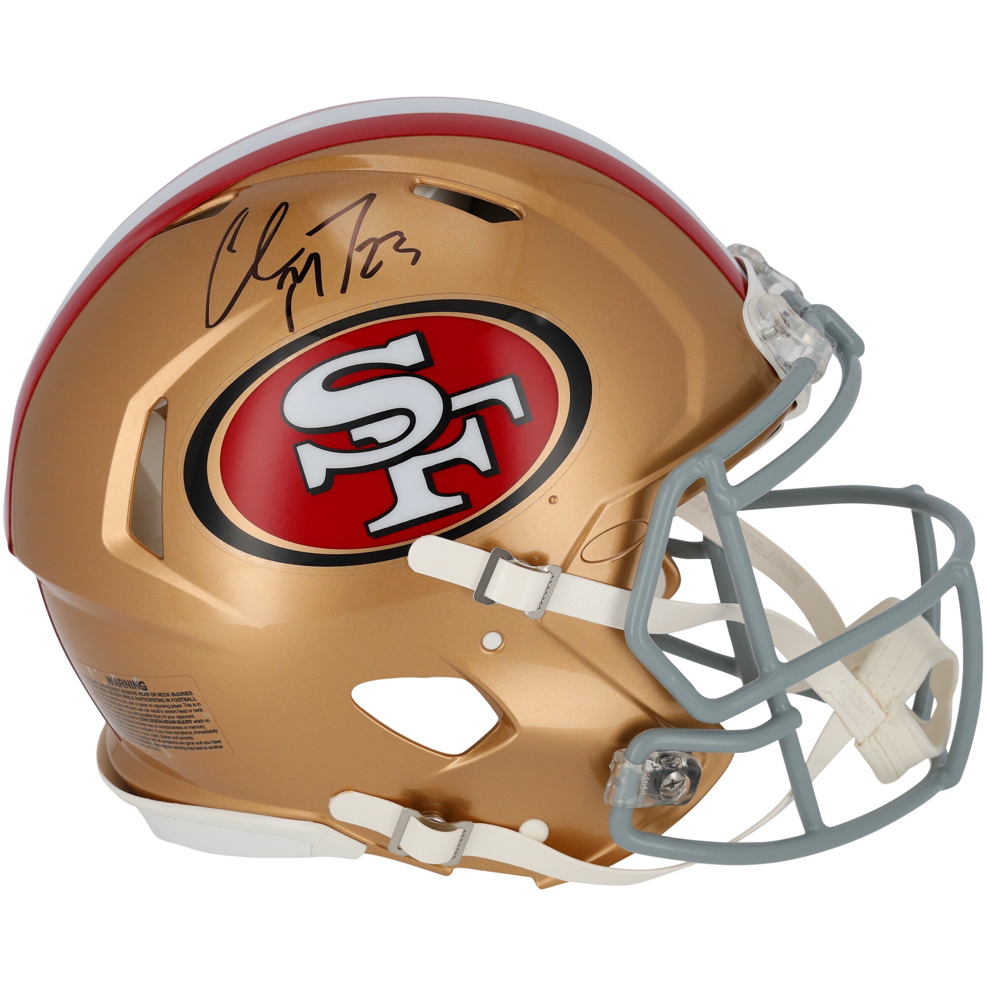 Upgrade your collection of San Francisco 49ers memorabilia by picking up this Christian McCaffrey autographed Riddell Speed Authentic Helmet. Featuring a hand-signed signature from the All-Pro running back and authentic team details, this helmet is a must-have for any die-hard San Francisco 49ers fan or serious NFL collector.Made in the USAOfficially licensedBrand: Fanatics AuthenticSignature may vary