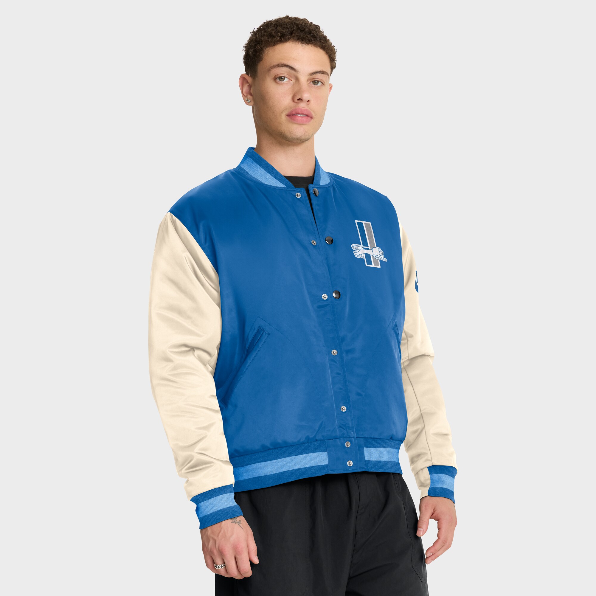 【公式グッズ】NFL ライオンズ ジャケット Nike/ナイキ メンズ ブルー (25 Men's Nike Rewind Legacy Bomber Jacket)(4)