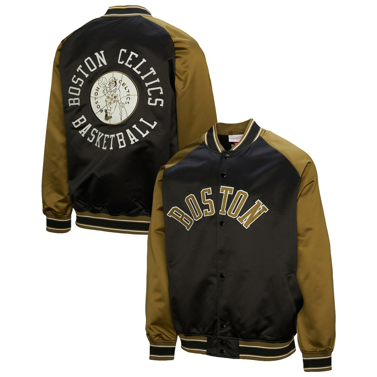 【公式グッズ】NBA セルティックス ジャケット Mitchell & Ness/ミッチェル＆ネス メンズ オリーブ (FA25 Mens MNC HWC Double Clutch Fashion Colorway Capsule Satin Jacket)