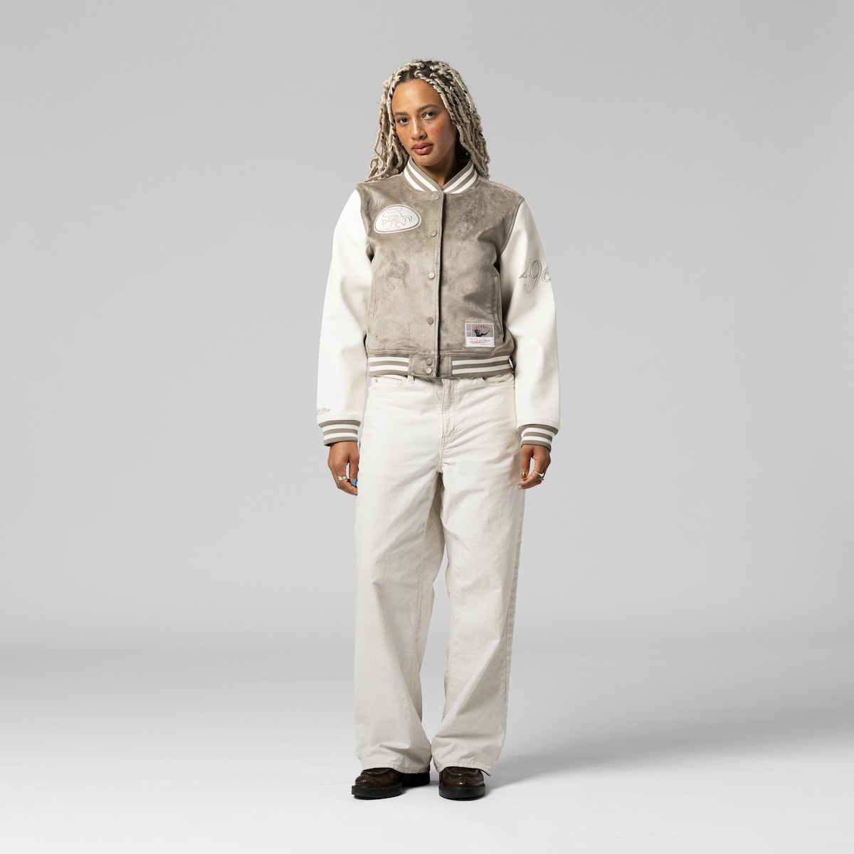 ڸåNFL 49ers 㥱å Mitchell & Ness/ߥåͥ ǥ (NFL Womens MNC Varsity Ja...