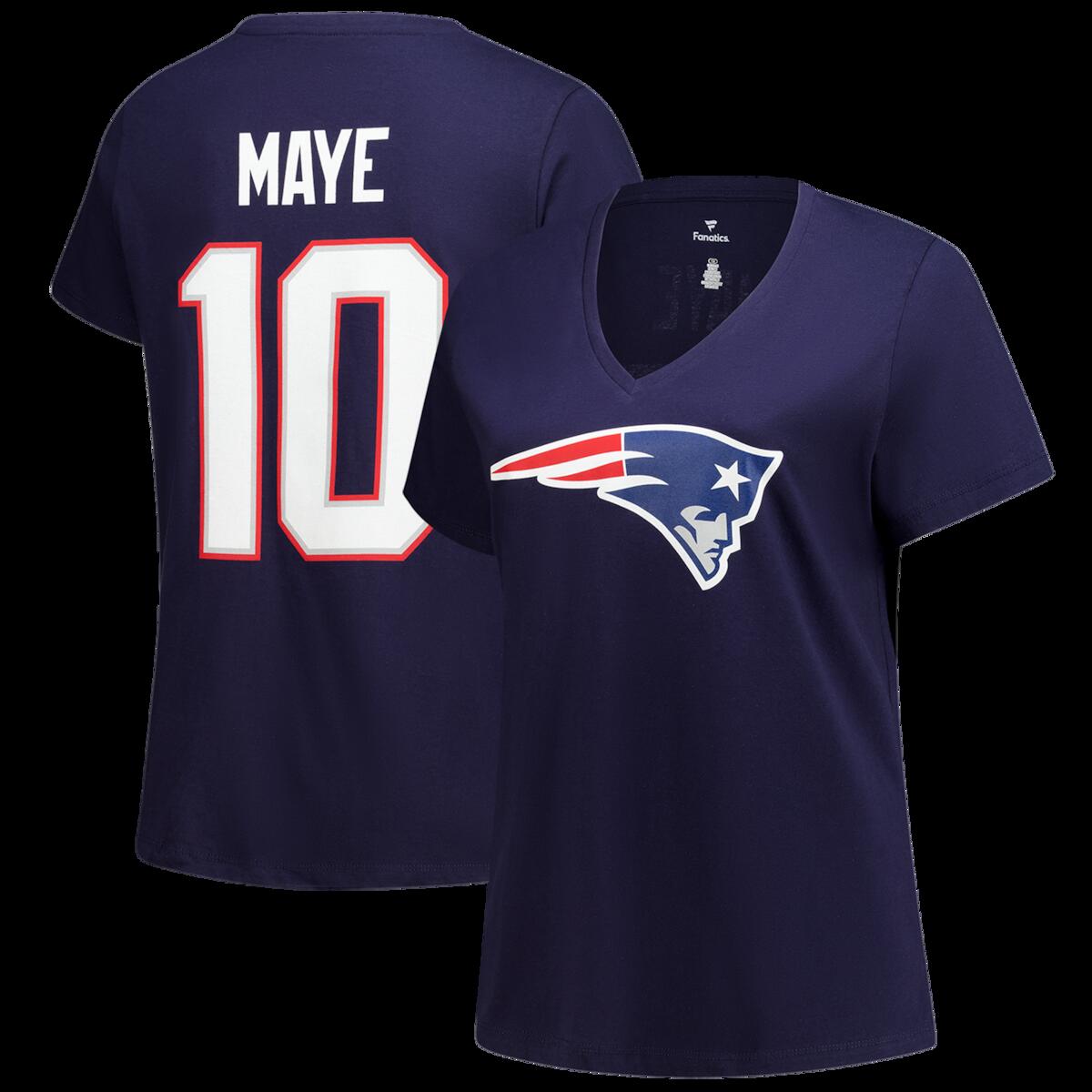 【公式グッズ】NFL ペイトリオッツ ドレイク・メイ ネーム&ナンバー Tシャツ Fanatics/ファナティクス レディース ネイビー (Women's Plus Size Player N&N Scoop Neck SST)