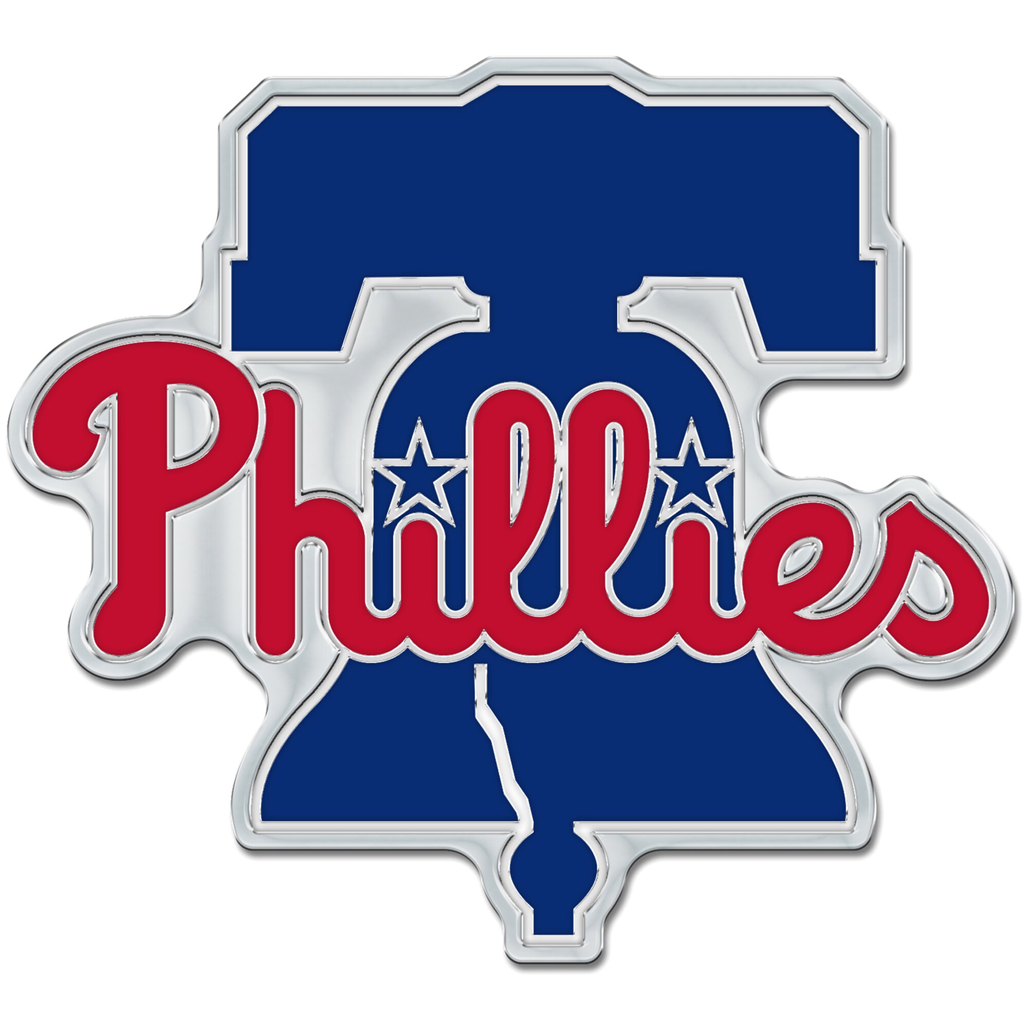 【公式グッズ】MLB フィリーズ カー用品 エンブレム WinCraft (Colored Chrome Auto Emblem CORE)