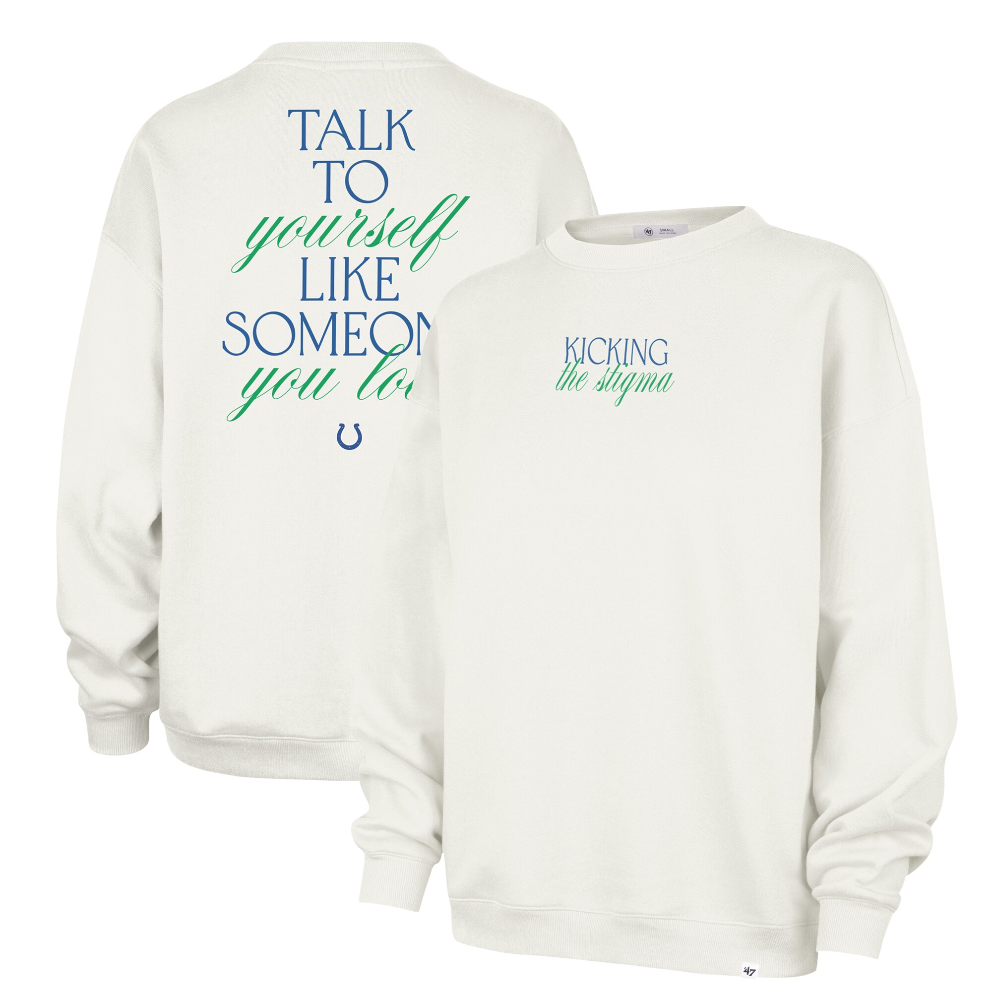 【公式グッズ】NFL コルツ トレーナー '47/フォーティーセブン レディース クリーム (NFL Womens 47 Colts Kicking the Stigma Regional MVP Crew)