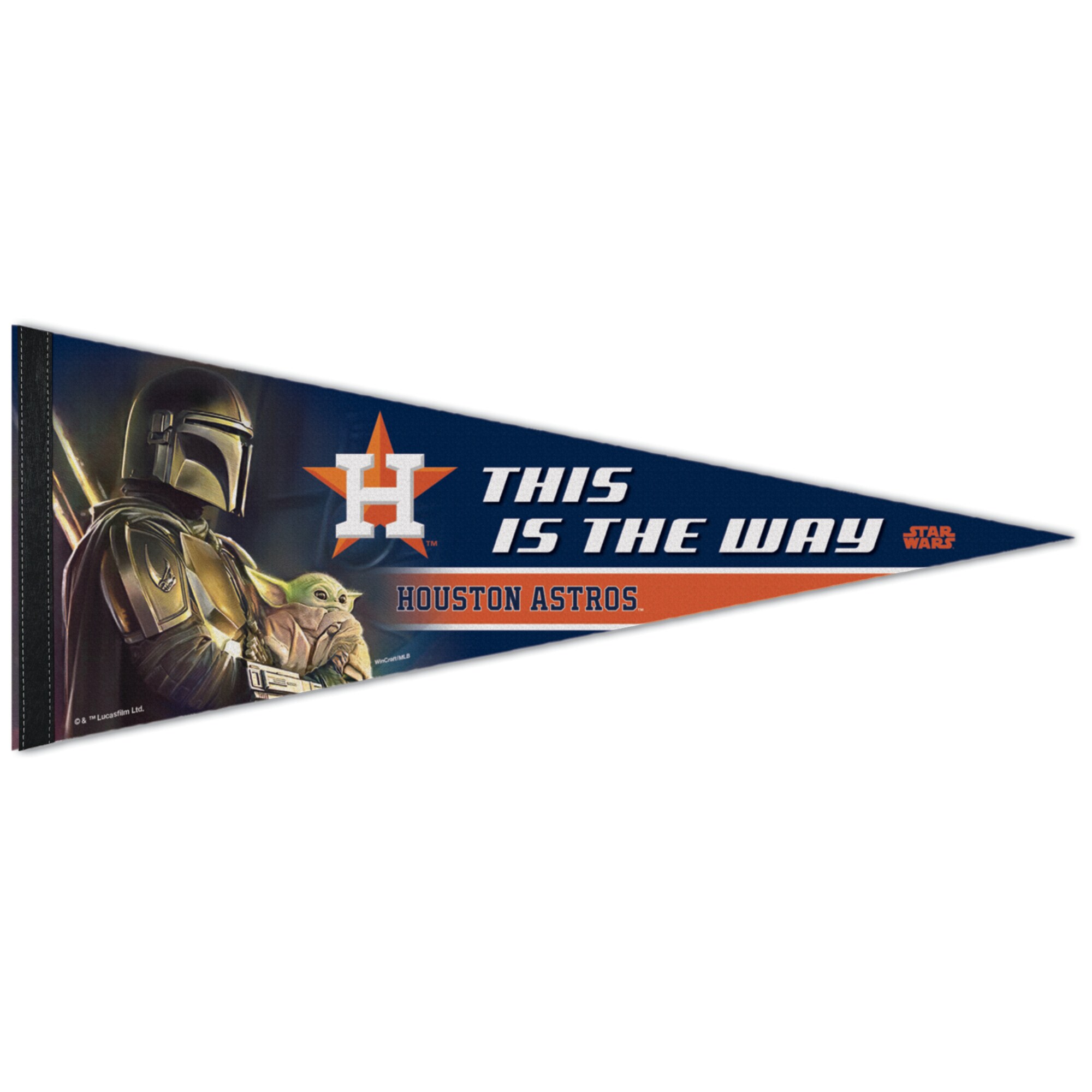 Combine your love for the Houston Astros and the Mandalorian in a timeless way with this Premium Quality Star Wars pennant from WinCraft.Brand: WinCraftDimensions are approximately 12" x 30"Material: 100% FeltMeasures approx. 12'' x 30''Made in the USASublimated graphicsRoll it and go technology prevents wrinkles or creasesOfficially licensed