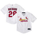 Your youngster is just starting on their journey into the world of baseball, but that doesn't mean they're not ready to support the St. Louis Cardinals. This Nolan Arenado Replica Player jersey from Nike is designed to mimic the jerseys that the players themselves sport out on the diamond. Your kiddo will look just like a young Nolan Arenado when they sport this adorable jersey on game day.Brand: NikeTagless CollarImportedMachine wash gentle or dry clean. Tumble dry low, hang dry preferred.Officially licensedMLB Batterman patch at center back neckHeat-sealed jock tagShort sleeveFull-button frontRounded droptail hemHeat-sealed fabric appliqueMaterial: 100% PolyesterScreen print name and numbers
