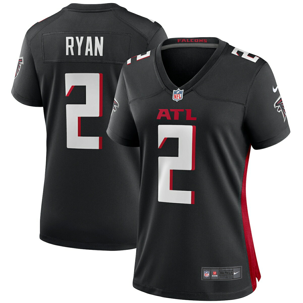 NFL ファルコンズ マット・ライアン ユニフォーム Nike ナイキ レディース ブラック (Womens Nike Game NFL Jersey)