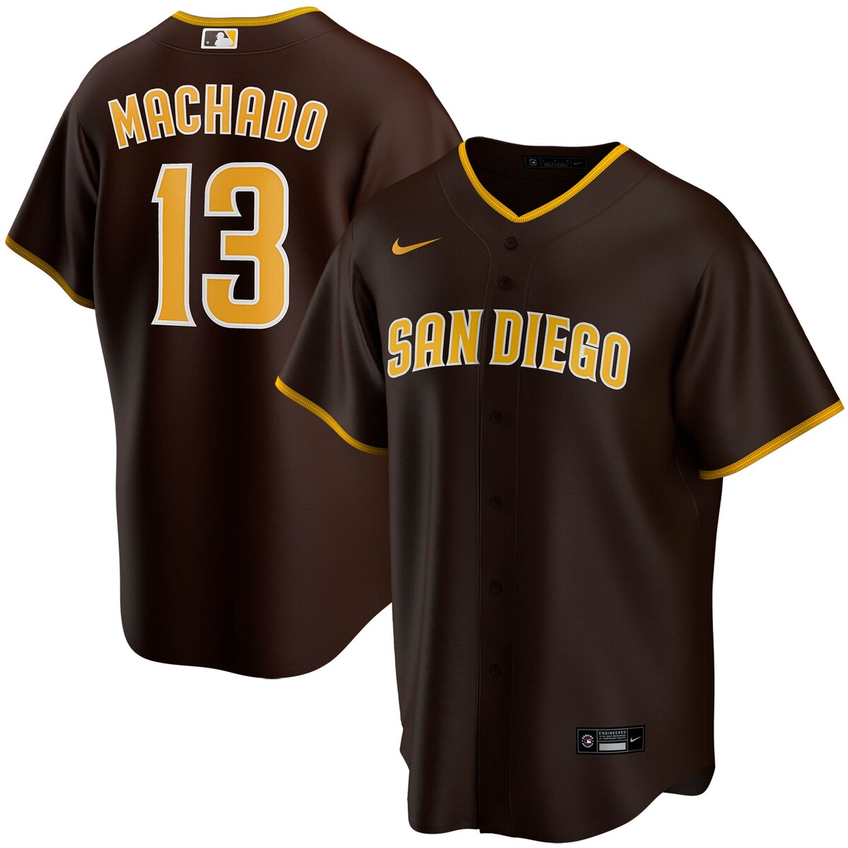 【公式グッズ】MLB パドレス マニー・マチャド レプリカ ユニフォーム Nike ナイキ メンズ ブラウン (Nike 2020 Men's Replica Player Jersey - 2019 Unveils)