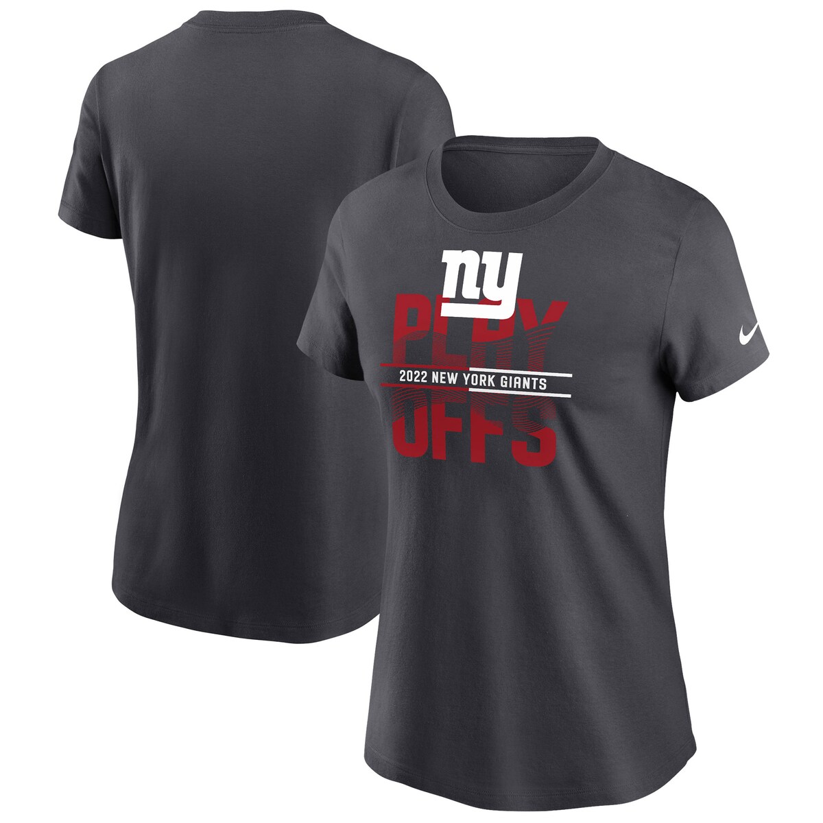 【公式グッズ】NFL ジャイアンツ Tシャツ Nike ナイキ レディース アンスラサイト (22 Women's Nike Playoff Participant Iconic SST)