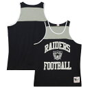 NFL レイダース タンクトップ Mitchell & Ness（ミッチェル＆ネス） メンズ ブラック (NFL HERITAGE COLOR BLOCKED TANK TOP)