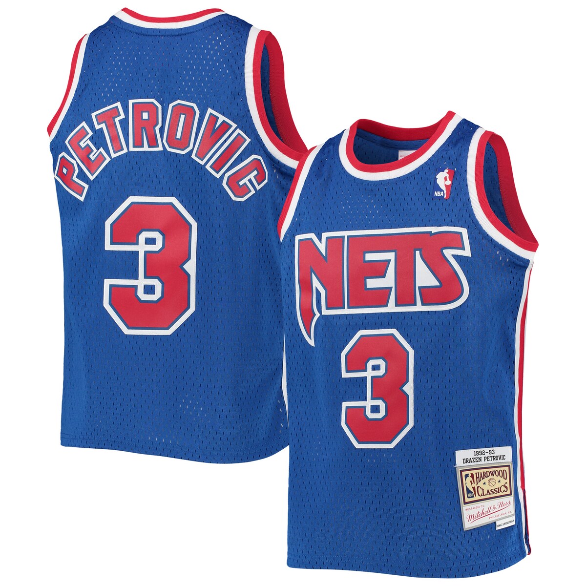 NBA ネッツ ドラゼン・ペトロヴィッチ ユニフォーム Mitchell & Ness（ミッチェル＆ネス） キッズ ブルー (MNC HWC Youth Swingman Jerseys)