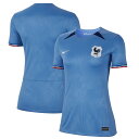 Suit up with the colors of the nation you love. This France Women's National Team 2023 Home Stadium Replica Jersey from Nike is the perfect way to show your passion. The Dri-Fit technology and fresh France Women's National Team graphics will make you the coolest fan around.Officially licensedDri-FIT technology wicks away moistureSewn on embroidered team crest on left chestMaterial: 100% PolyesterMachine wash, tumble dry lowImportedShort sleeveTagless collar for added comfortBrand: NikeWoven Authentic Nike jock tag on left hemVentilated mesh panel insertsReplicaEmbroidered Nike logo on right chest