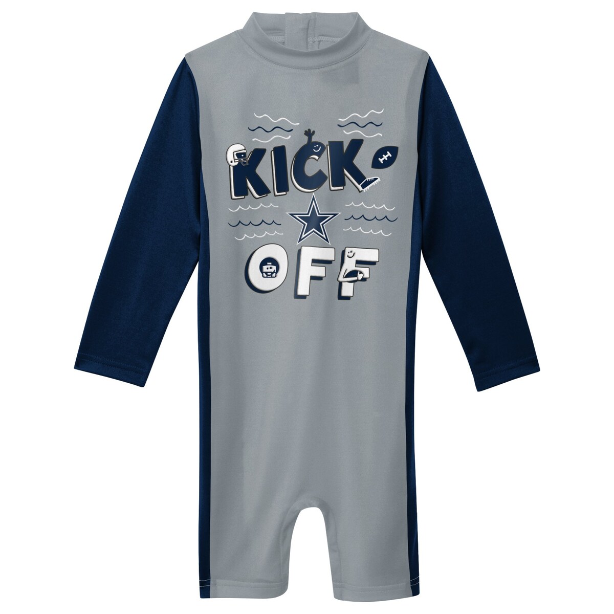 【公式グッズ】NFL カウボーイズ 水着 Outerstuff トドラー・幼児サイズ グレイ (23 Toddler Wave Runn..