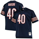 Showcase who your all-time favorite Chicago Bears player is by sporting this Gale Sayers 1969 Retired Player Replica jersey from Mitchell & Ness. It features authentic Chicago Bears graphics that will leave a lasting impression on fellow fans. You'll remind everyone around you of the legendary Gale Sayers.Droptail hem with side splitsReplica JerseyMachine wash, tumble dry lowV-neckMaterial: 100% PolyesterStitched tackle twill letters and numbersStitched jock tag at bottom left hemStitched fabric applique with player year and nameBrand: Mitchell & NessMesh fabricImportedShort sleeveOfficially licensedBack neck taping - no irritating stitch on the back neck