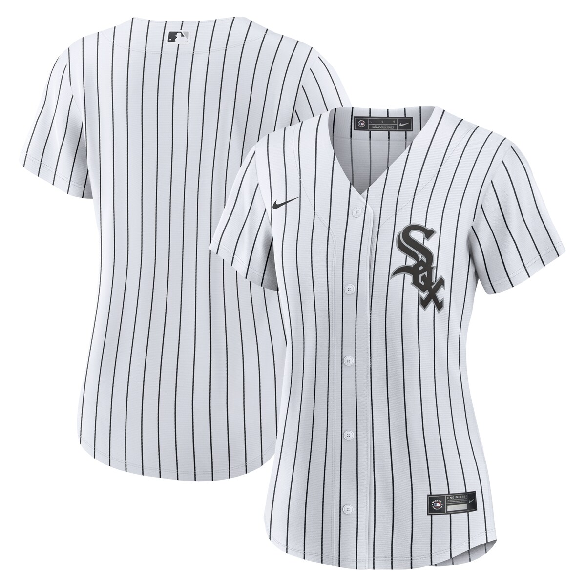 As the ultimate Chicago White Sox fan, you deserve the same look that your favorite players sport out on the field. This Replica Team jersey from Nike brings the team's official design to your wardrobe for a consistently spirited look on game day. The polyester material and slick Chicago White Sox graphics are just what any fan needs to look and feel their best.MLB Batterman applique on center back neckReplica JerseyOfficially licensedMachine wash gentle or dry clean. Tumble dry low, hang dry preferred.Heat-sealed transfer appliqueJersey Color Style: HomeRounded hemFull-button frontMaterial: 100% PolyesterShort sleeveHeat-sealed jock tagImportedBrand: Nike