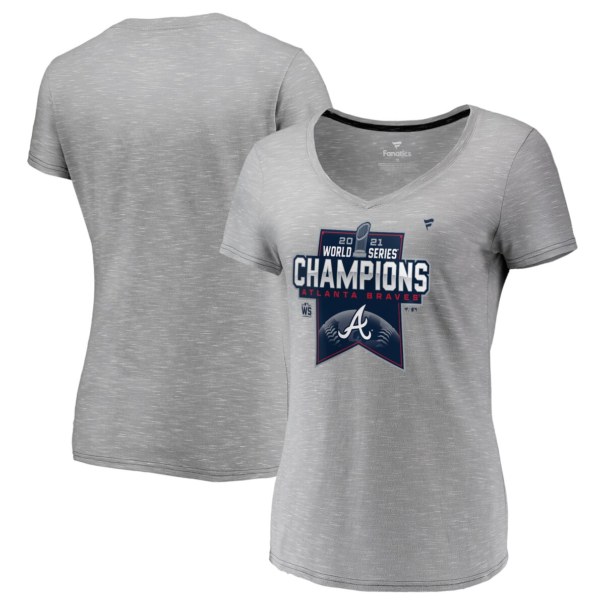 MLB u[uX TVc Fanaticsit@ieBNXj fB[X wU[OC (Women's FB 21 MLB WS Champs LR SS V-Neck Tee)