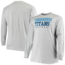 【公式グッズ】NFL タイタンズ 長袖 Tシャツ (ビッグサイズ) Fanatics(ファナティクス) メンズ ヘザーグレイ (Mens B&T Practice LST)