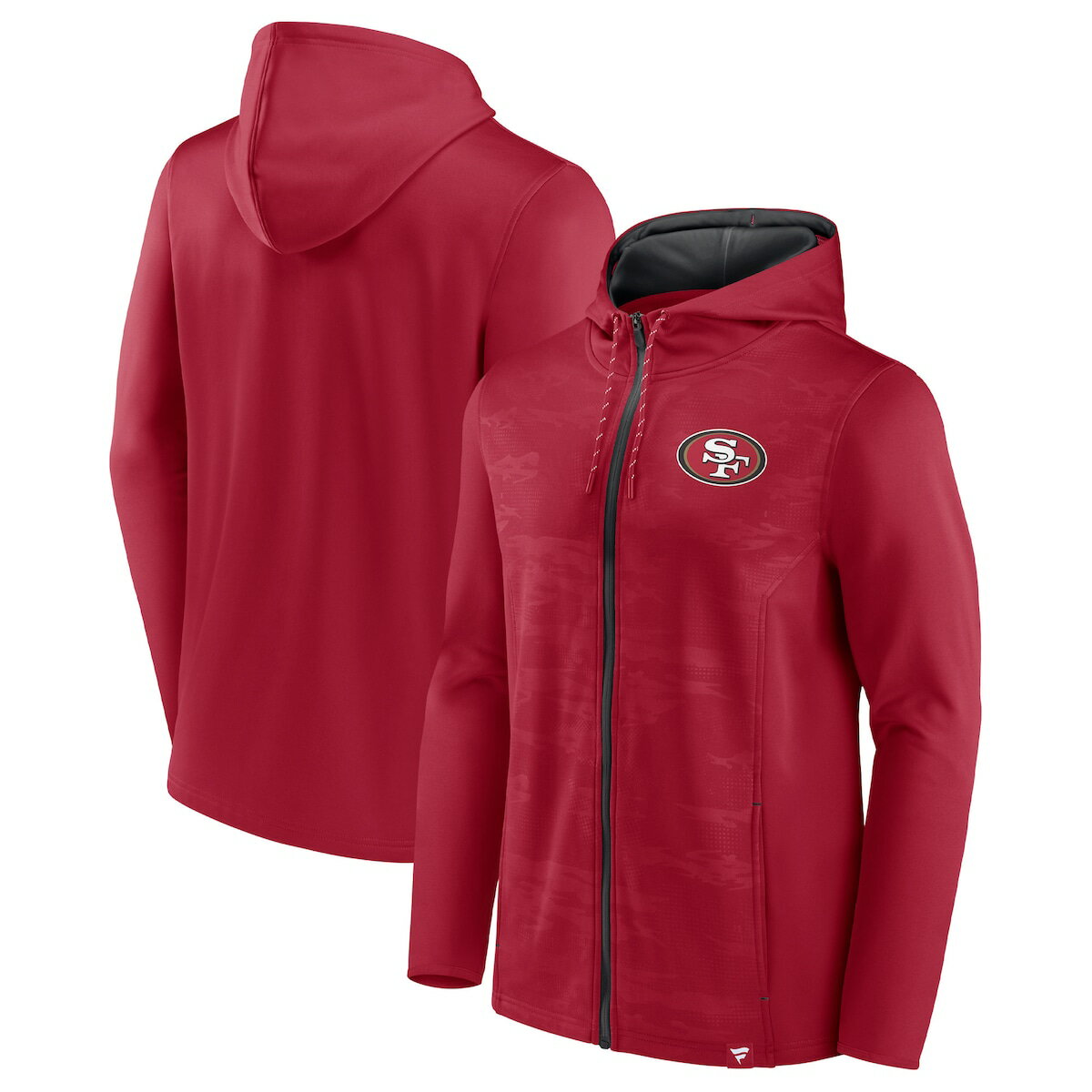 NFL 49ers フルジップアップ パーカー Fanatics（ファナティクス） メンズ スカーレット (NFL 22 Men's Fanatics Branded Ball Carrier Full Zip Hoodie)