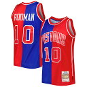 Showcase your love for Detroit Pistons great Dennis Rodman by sporting this 1988/89 Split Swingman jersey by Mitchell & Ness. It features a throwback Hardwood Classics design with noticeable Dennis Rodman graphics that boast your team spirit loud and proud. Additionally, mesh fabric and a lightweight construction offer comfort and breathability.Swingman ThrowbackOfficially licensedMachine wash, line drySleevelessSublimated graphicsMaterial: 100% PolyesterImportedWoven jock tagMesh fabricBrand: Mitchell & NessSplit hemHeat-sealed fabric appliques