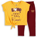 【公式グッズ】NFL コマンダーズ キッズウェアセット Outerstuff(アウタースタッフ) トドラー ゴールド (22 Toddler Girls Forever Love SS Top & Legging Set)(4)